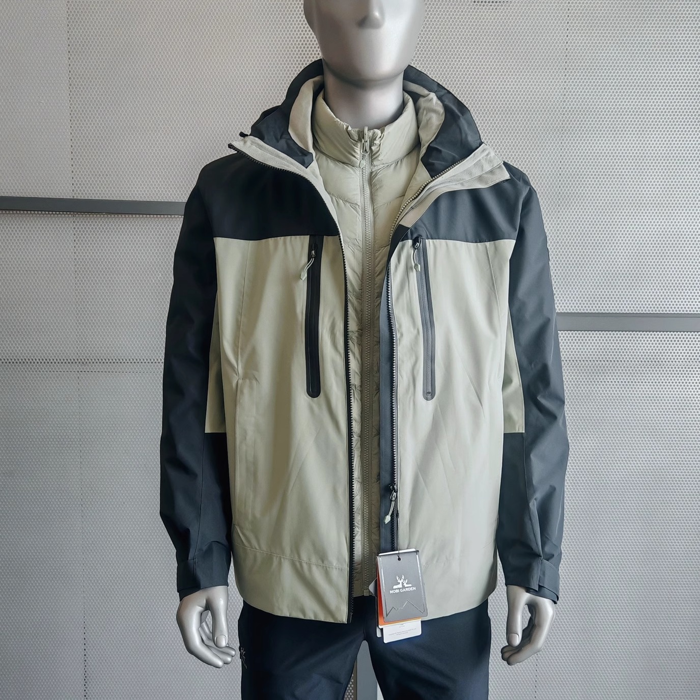 牧高笛两件套羽绒胆三合一男款