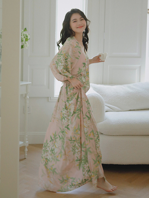 睡裙棉绸收腰宽松到脚踝国风夏季