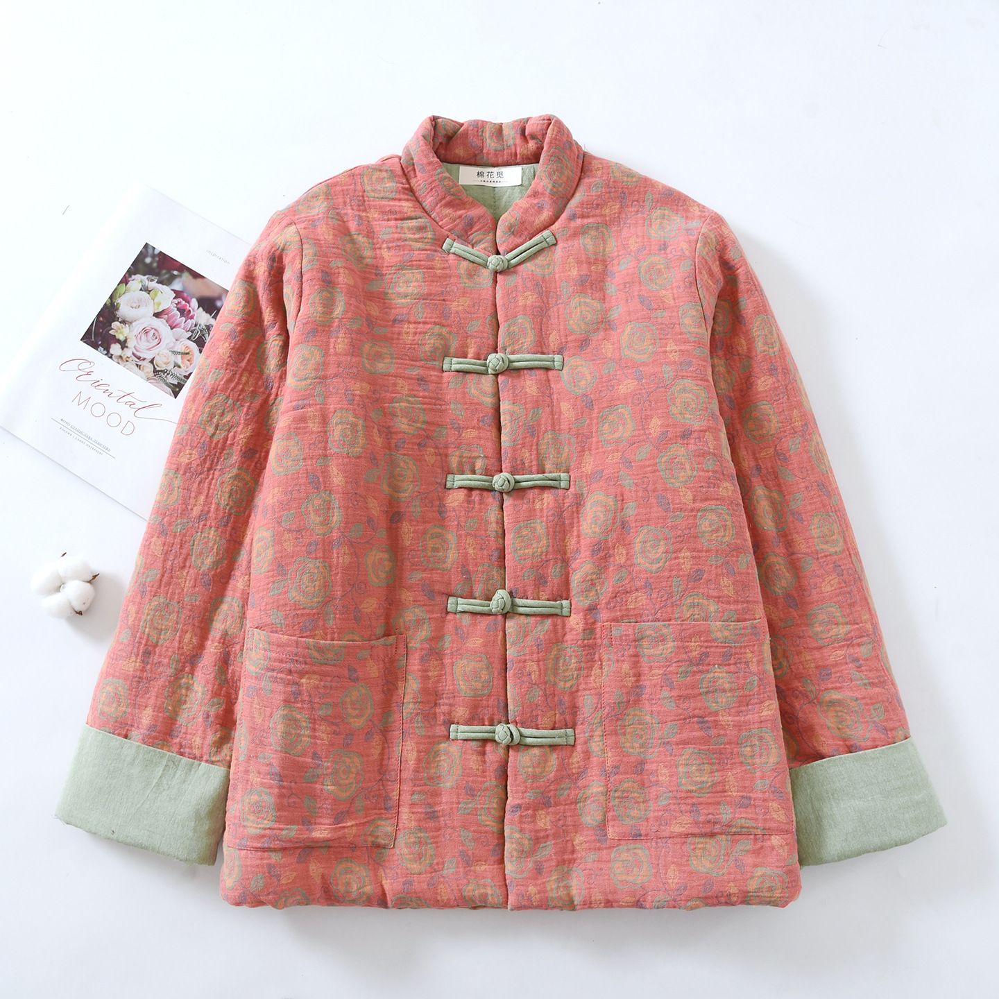 过年喜庆新中式国风棉袄棉服可外穿睡衣上装纯棉夹棉加厚冬天妈妈