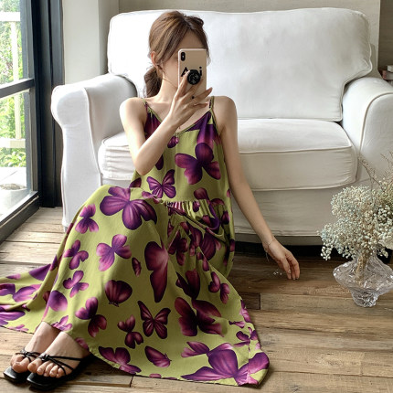 绝美睡裙女夏季吊带加长款高个子可穿连衣裙脚踝长裙子气质高级感