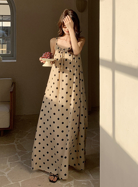 免穿内衣自带胸垫性感睡裙女款2025新款吊带连衣裙加长款175可穿