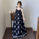 显瘦显高自带胸垫吊带长裙女到脚踝长裙棉绸睡裙可外穿夏季 凉快