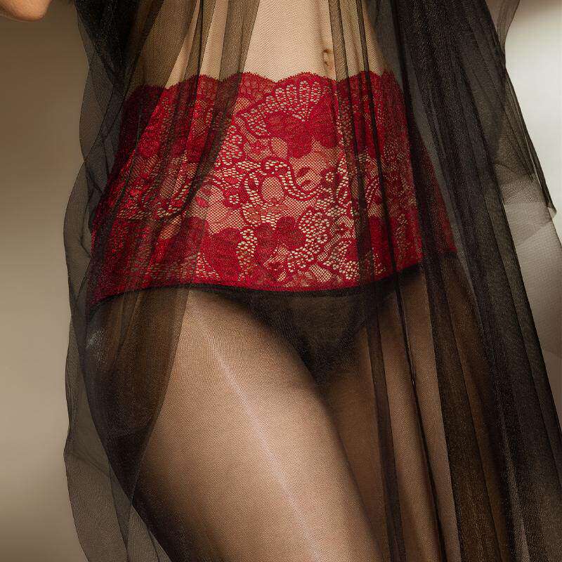 卿荷3D极薄蕾丝腰口极光油亮黑丝袜无缝档性感西西里女士连裤袜