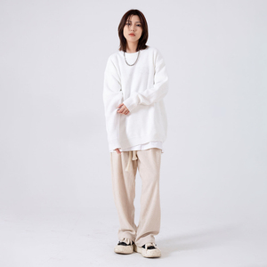 NOWSCORE 基础款纯色宽松长袖套头毛衣 男女同款