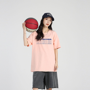 NOWSCORE 潮牌 平行空间线条Logo字母宽松圆领短袖T恤 男女同款
