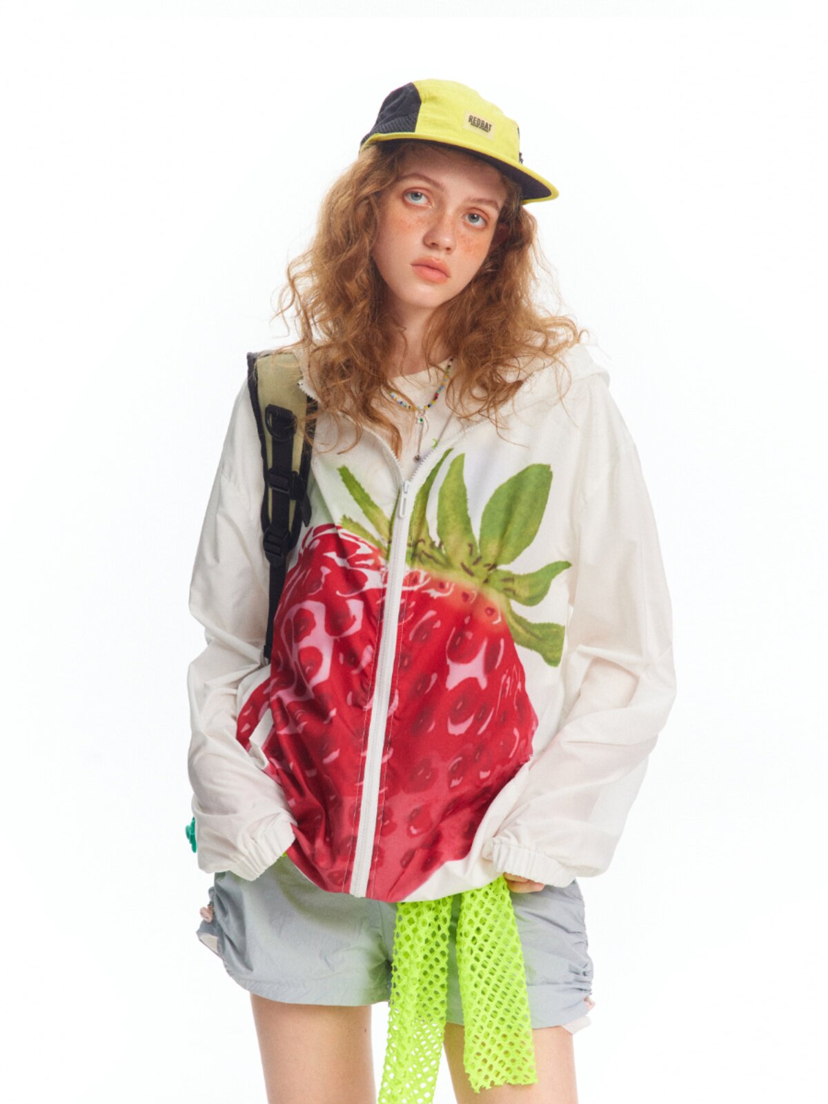 WONDERFULSTORY 미국 트렌디 브랜드 3D 빅 딸기 프린트 자외선 차단 의류 2024 여름 신작 남성 및 여성 자켓