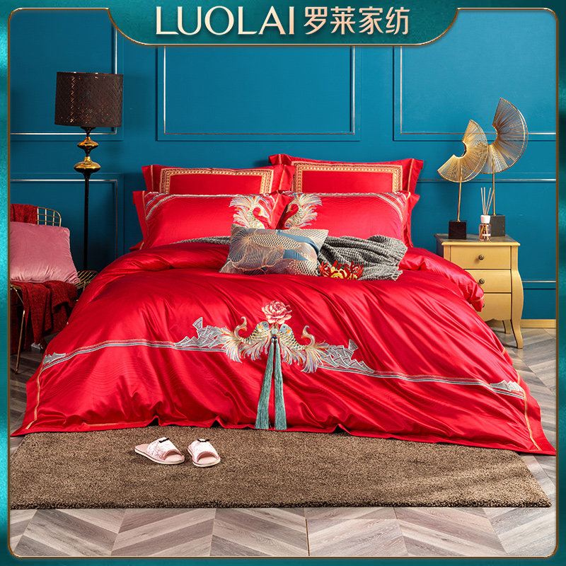 罗莱家纺八件套喜庆红色1.8m双人床家居被套床单缘来是你|ruв категории постельные принадлежности, 床品套件, 婚庆床品套件 - от Buy2taobao.com для оказания профессиональной услуги покупки агента Taobao