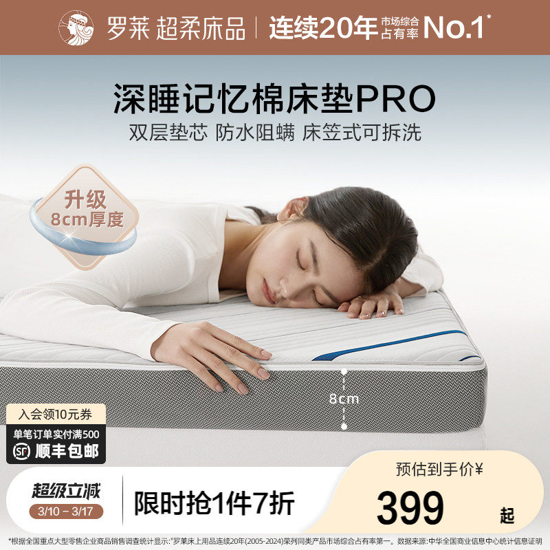 罗莱家纺软垫床垫家用卧室记忆棉榻榻米床褥垫子学生宿舍单人租房
