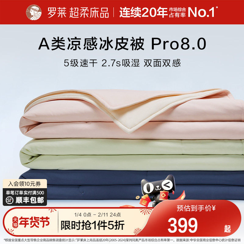 罗莱家纺26新品A类抗菌可机洗空调被子速干凉感儿童冰皮被夏凉被