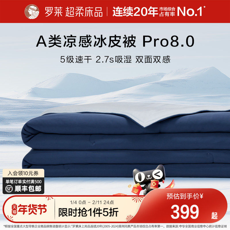 罗莱家纺26新品速干凉感A类抗菌可机洗空调被子儿童冰皮夏凉被芯