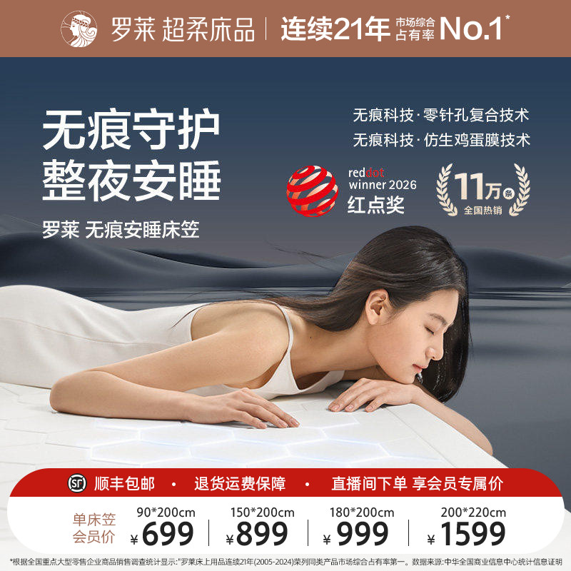 罗莱无痕安睡床笠防水隔尿阻螨图片