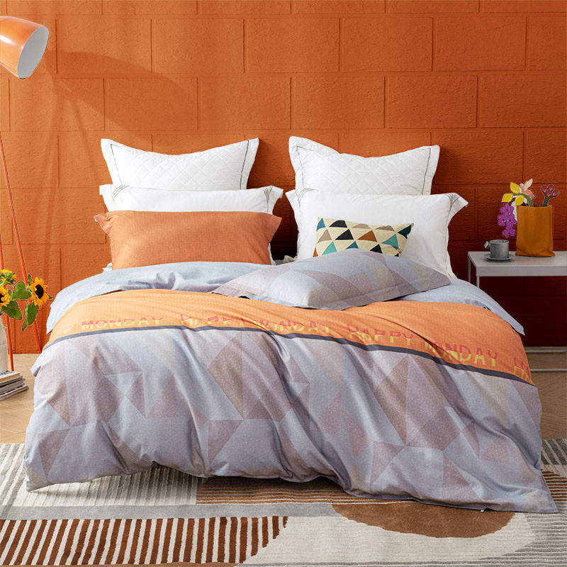 罗莱家纺床上用品全棉磨毛床单被套四件套冰岛暖洋