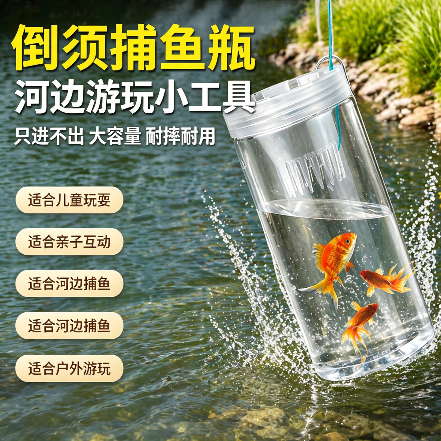 户外塑料捉鱼瓶小鱼捕虾饵料