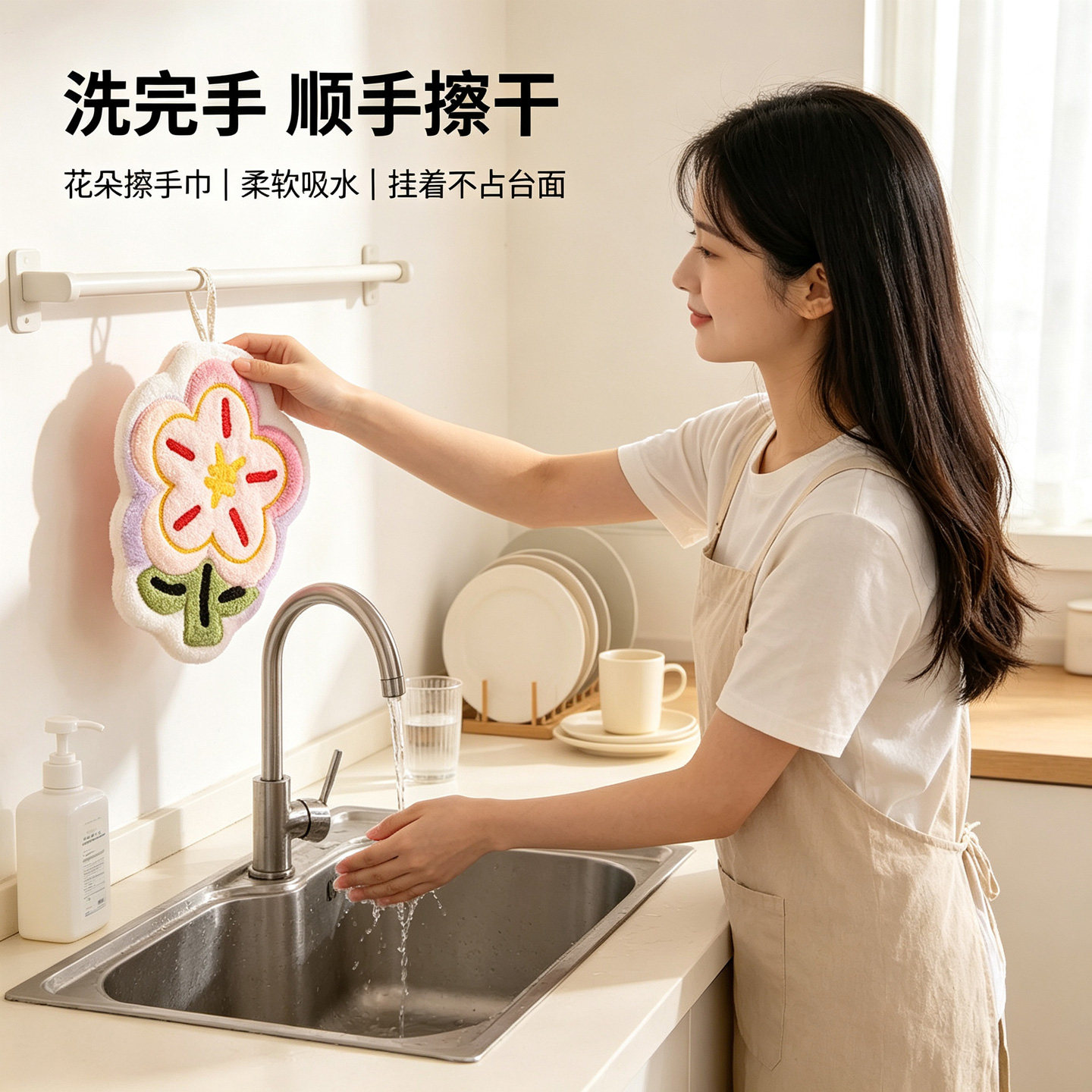 可爱擦手巾挂式吸水不掉毛