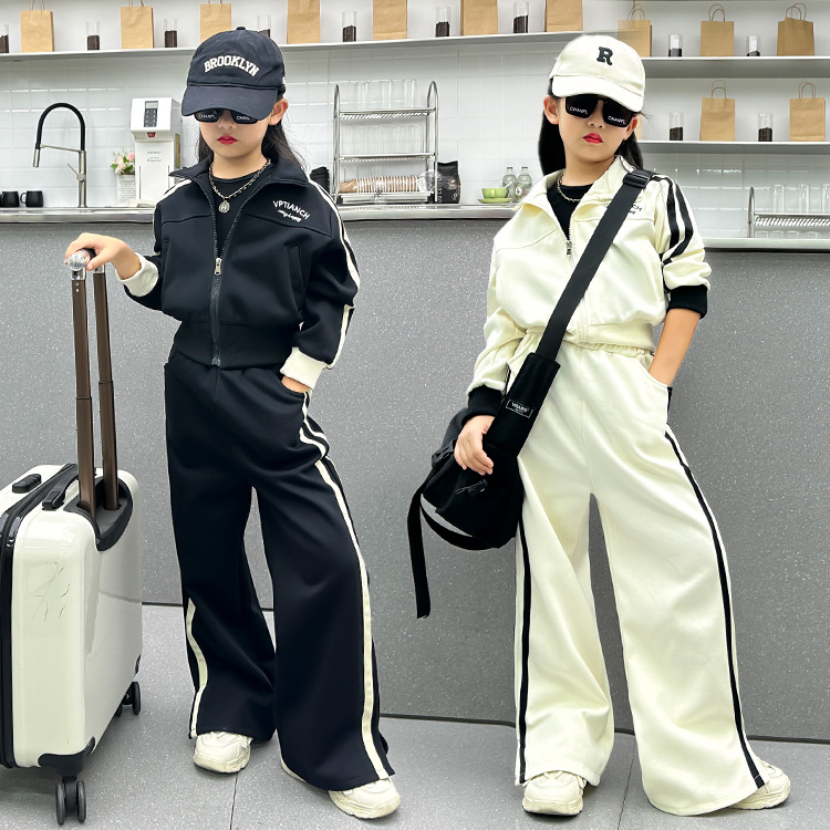 女童爵士舞修身卫衣2025运动套装