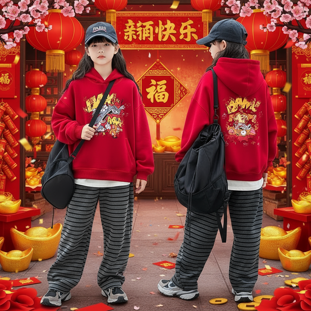 元旦儿童演出服中大童街拍走秀