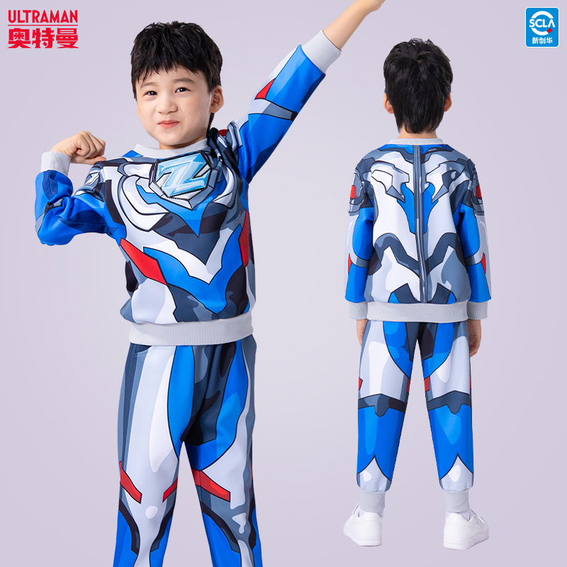 泽塔奥特曼衣服春装男童发光卫衣裤套装男孩春秋季儿童演出服装潮