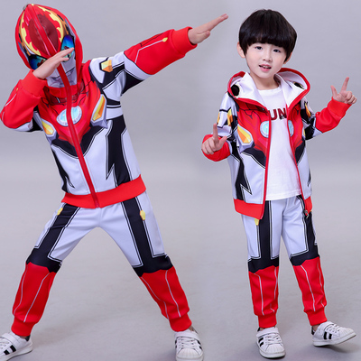 罗索奥特曼衣服儿童装运动套装男童春秋季2026服装男孩蜘蛛侠冬装