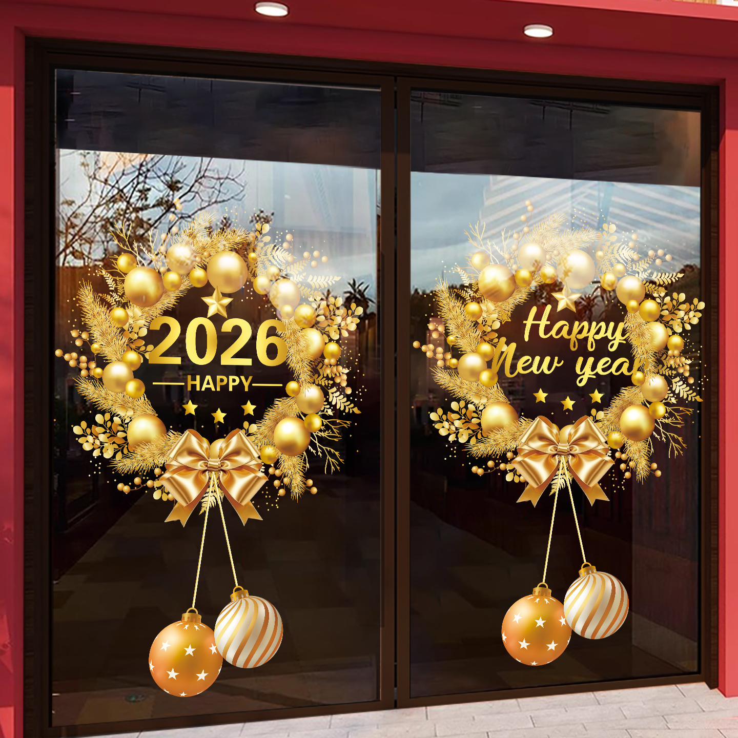 2026圣诞节装饰窗花元旦新年