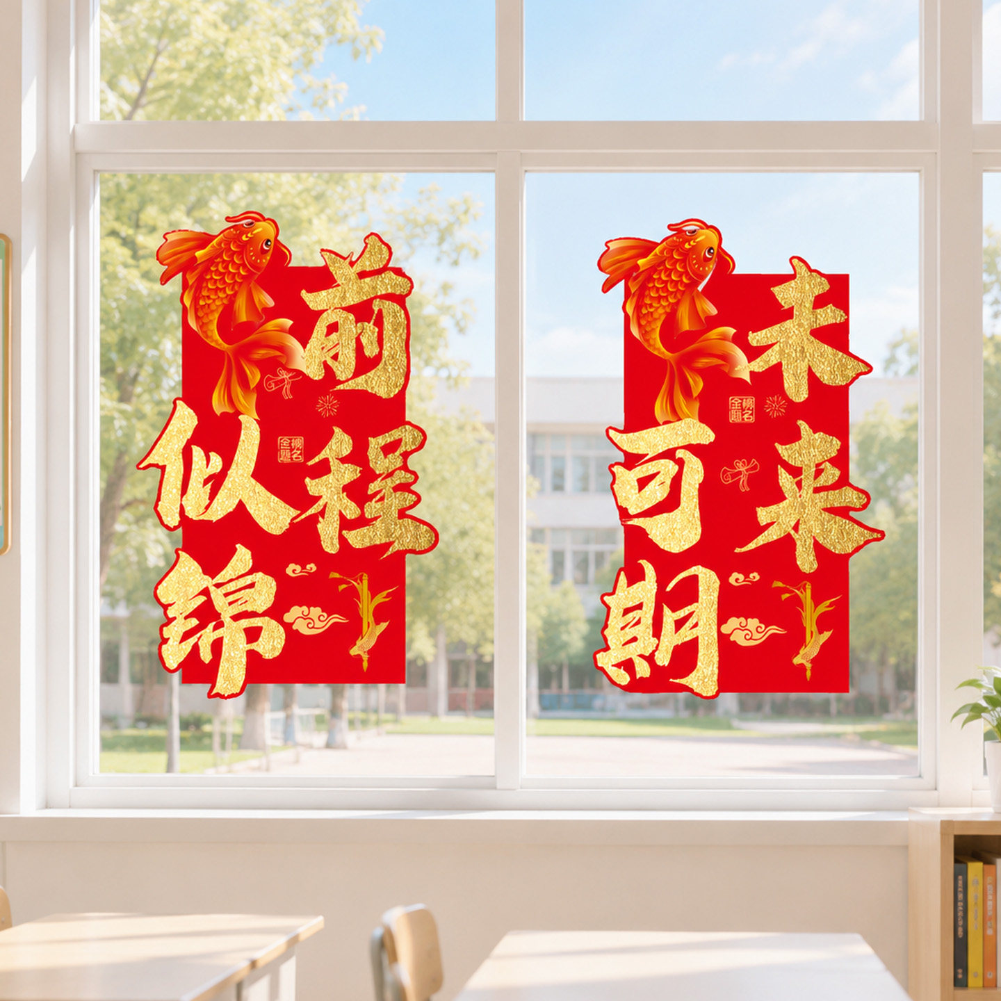 中高考班级励志标语窗花高三升楼仪式玻璃贴纸教室氛围布置静电贴