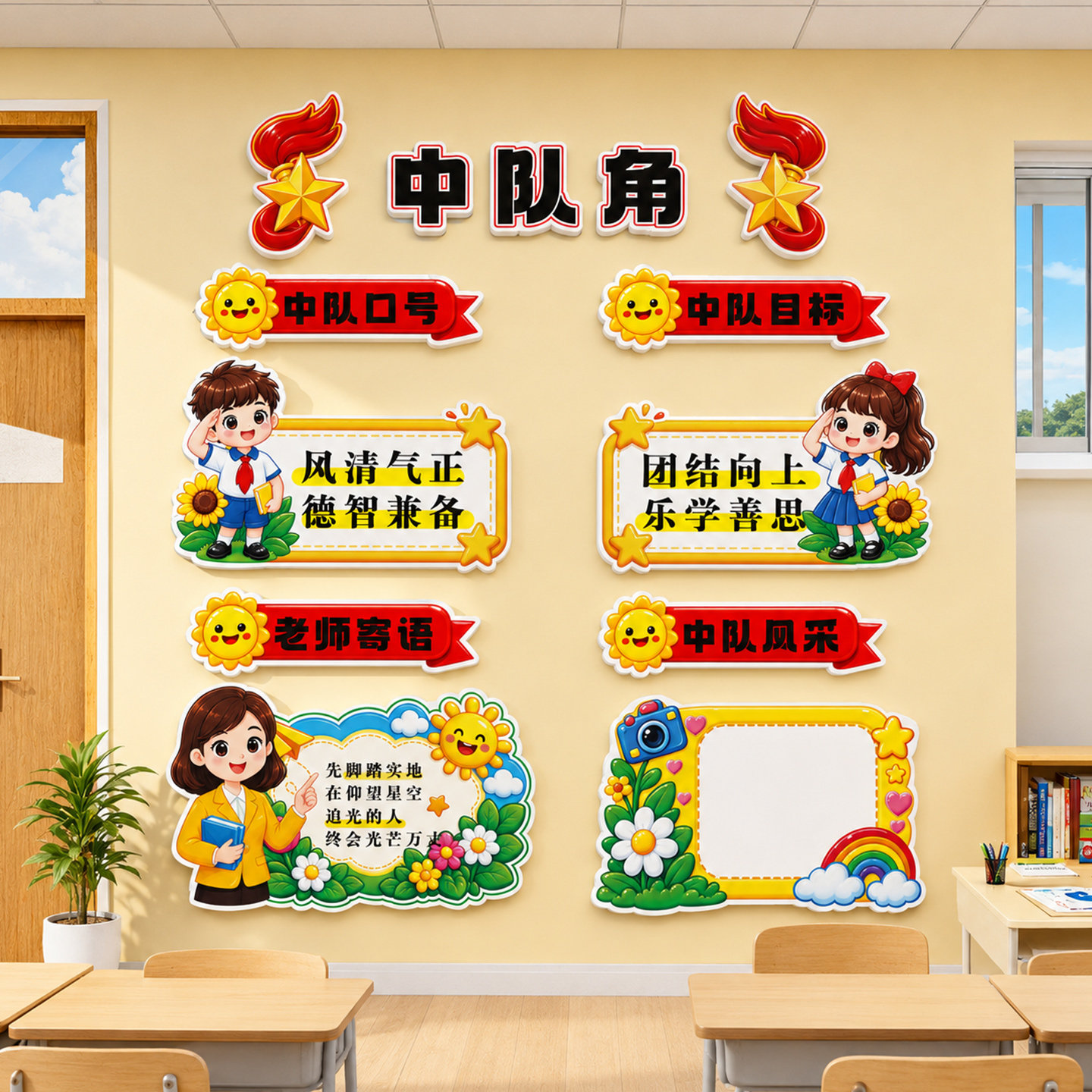 少先队班级教室励志语墙贴