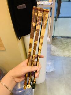 名家闻学宽余学祥精工平肩直方铜鼓头包袱头湘妃折扇 兰心阁扇艺