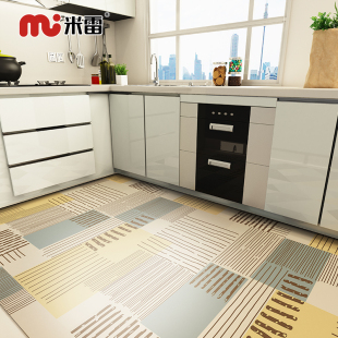 厨房地垫满铺可擦免洗地毯门垫防滑防油家用皮革大面积长条脚垫