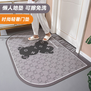 轻奢高级感入户门地垫可擦免洗pvc家用防滑可裁剪皮革进门口门垫