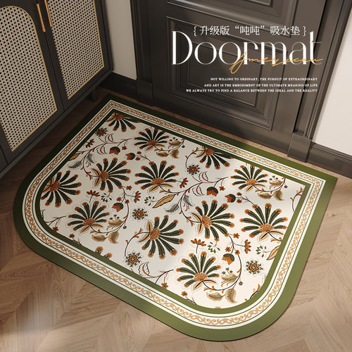 美式复古入户门地垫免洗可擦吸水家用玄关进门口耐脏防滑脚垫子