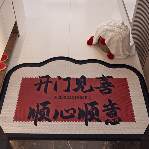 仿亚麻入户地垫防尘防滑玄关脚垫