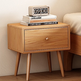 纯实木床头柜简约现代带抽屉小柜子家用小户型卧室床边斗柜收纳柜