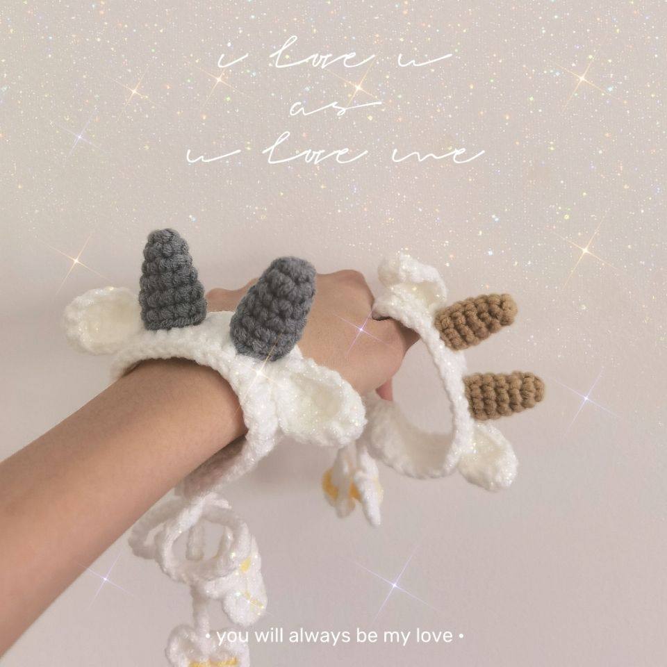 小羊手环手工钩针编织自制情侣闺蜜可爱送礼物编织毛线手链手环