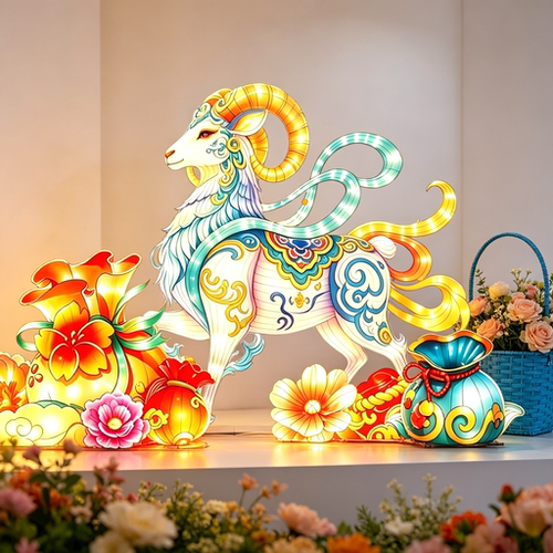 彩灯新年不夜城亮化美陈灯会灯组可定制2027羊年花灯大型动物造型