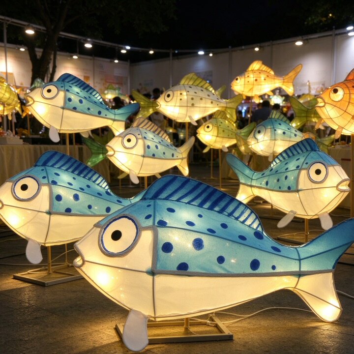 造型卡通花灯瓢虫鱼灯笼文旅夜游网红打卡发光装饰吊灯