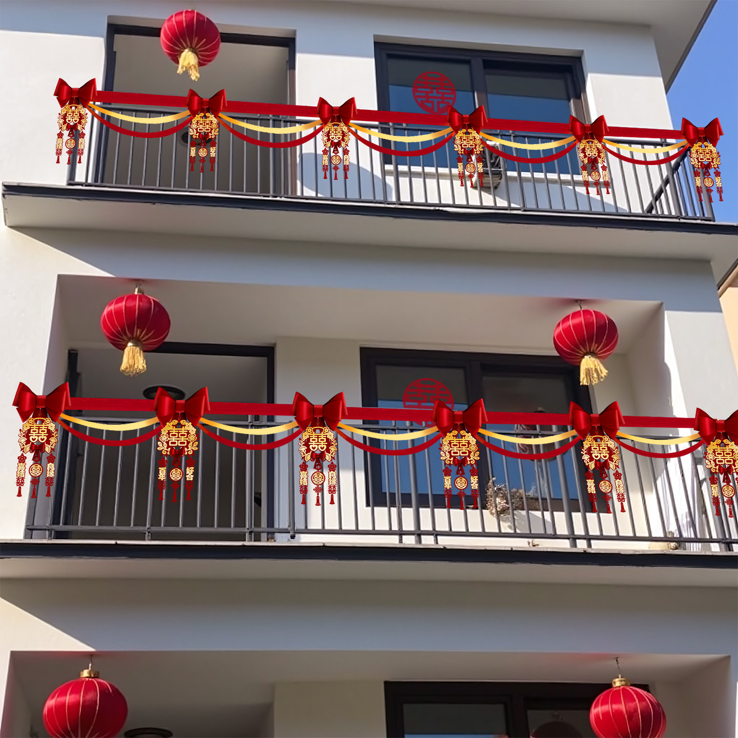 农村院子围栏结婚装饰阳台栏杆外景婚礼布置婚庆拉花婚房布置套装,节庆用品/礼品,婚房装扮用品,淘宝优惠券,粉丝福利购,淘宝优惠卷