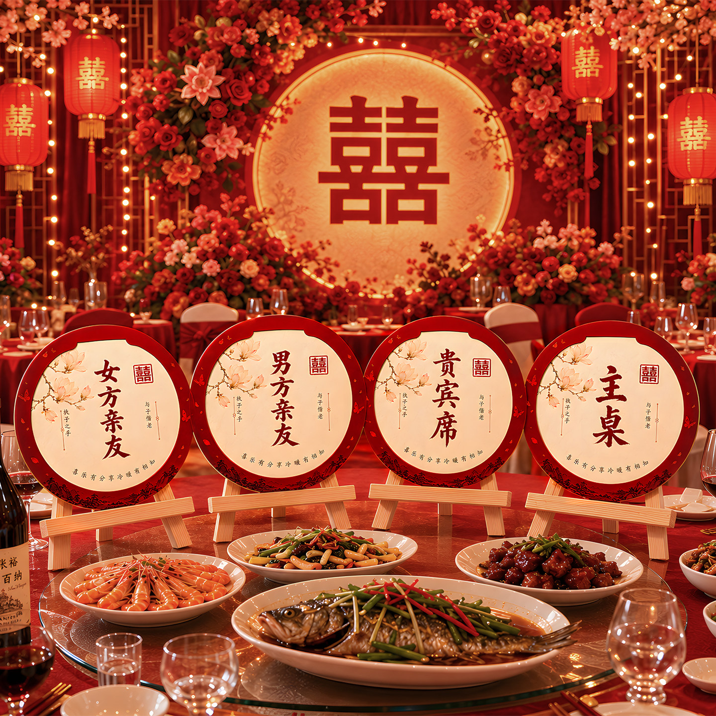 婚礼KT板席位卡定制布置图片