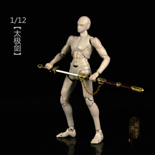 1/12微缩刀剑冷兵器小号太极剑古剑汉剑6寸兵人佩剑武器模型道具