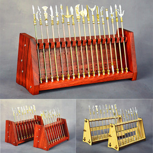 微缩迷你三国18班兵器谱十八般武器模型斧钺钩叉怀旧兵人玩具收藏