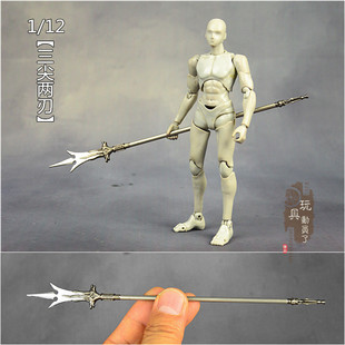 现货1/12微缩兵器封神二郎神三尖两刃杨戬二郎刀6寸兵人武器模型