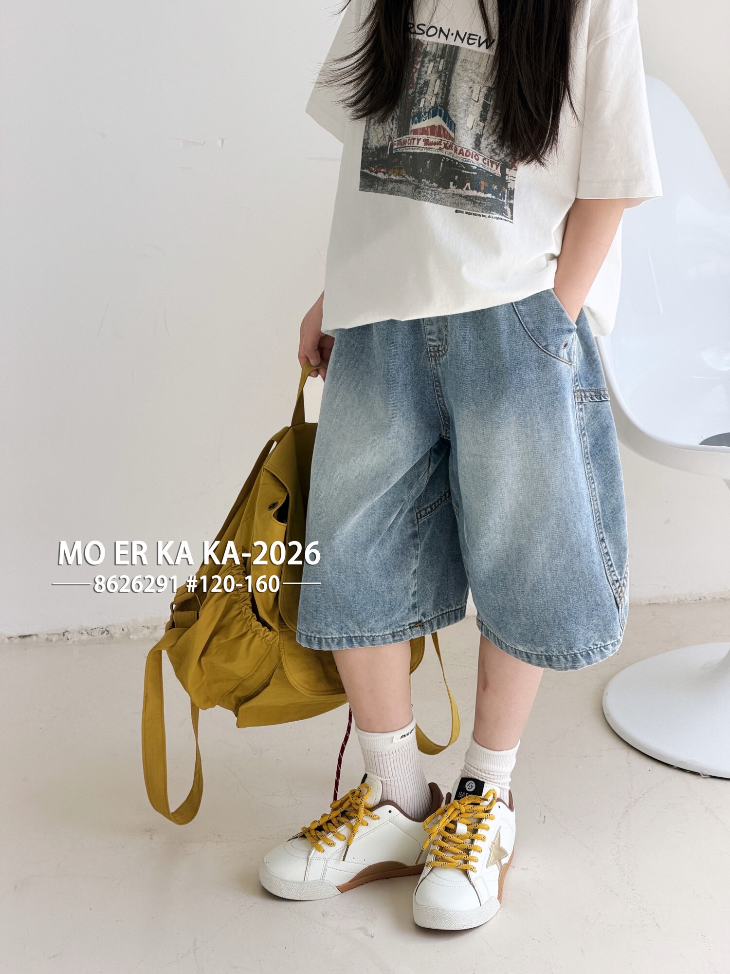 2026年新款摩尔咖咖夏季薄款裤子中大童薄中款牛仔中裤8626291