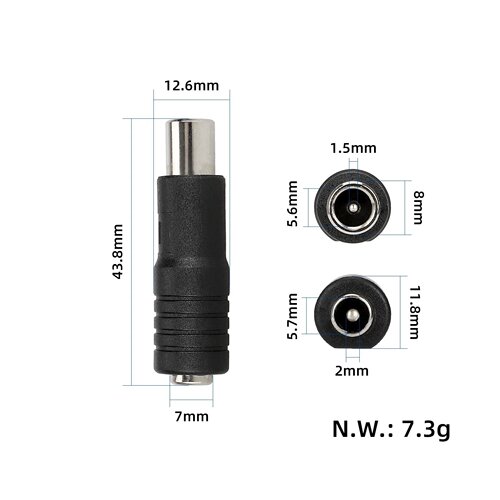 DC2.1转小咪头转接头 电动代步滑板车充电器转换头配件维修替换件
