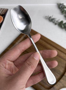 VE创意出口冰激凌勺子18-10不锈钢甜点勺酸奶勺无尖头宝宝喂饭勺