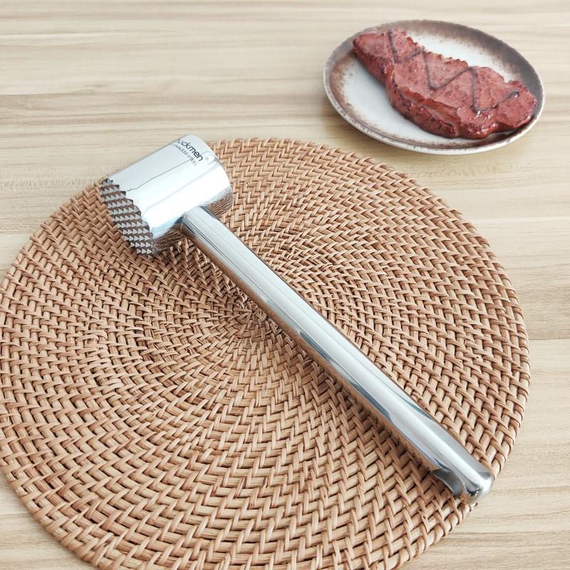 Chockmen 18-10不锈钢牛肉松肉锤牛排工具锤肉器家用敲肉锤肉饼锤