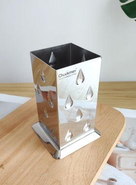 方形高颜值CK18-10不锈钢筷子筒勺叉笼加厚餐具收纳盒沥水架方筒