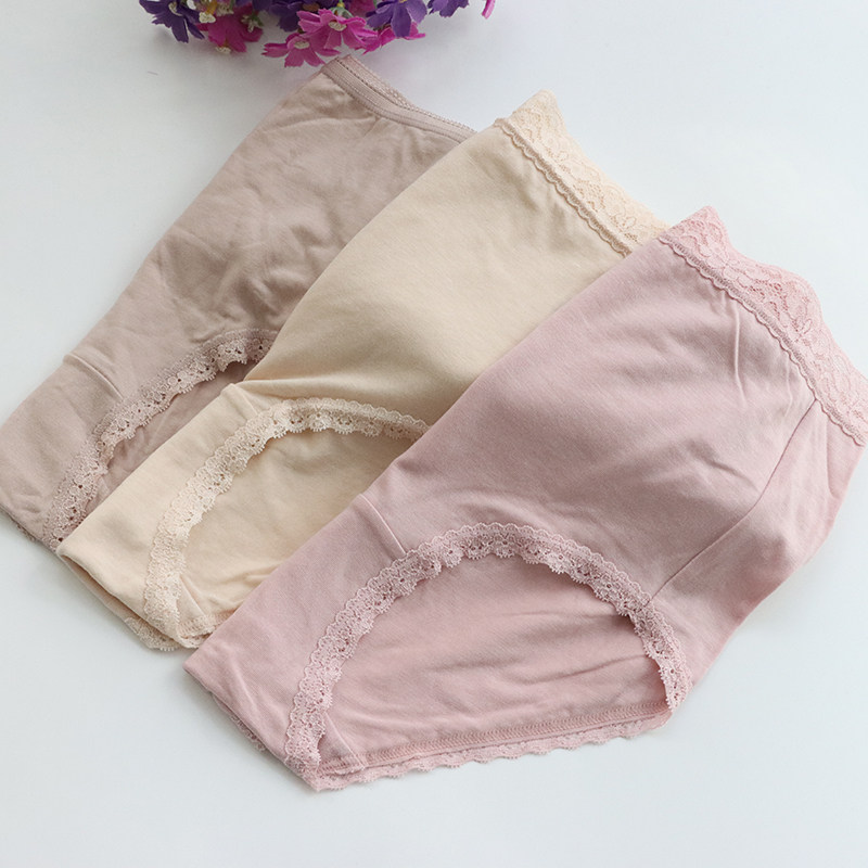 出口日单原单滑感天丝内裤中高腰女 外贸吸湿透气舒适高弹三角裤,女士内衣/男士内衣/家居服,女三角裤,淘宝优惠券,粉丝福利购,淘宝优惠卷