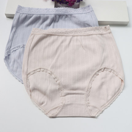 薄棉大码夏简约高腰100全棉女内裤外贸出口日单原单纯棉舒适包臀