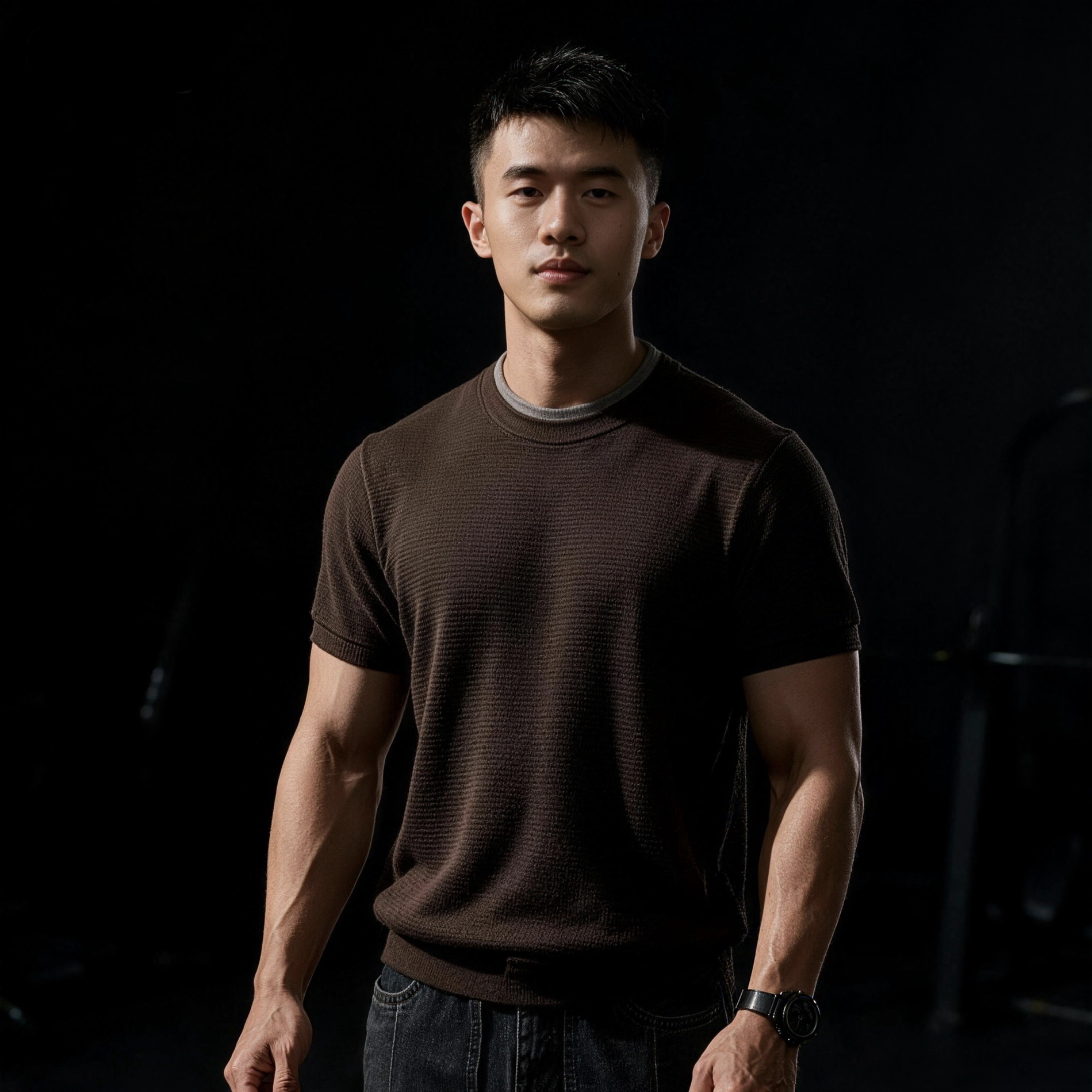 2026夏季新款老钱风男装短袖T血衫上衣圆领套头修身宽松针织衫潮