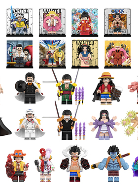 中国积木海贼王蒙奇路飞波特卡斯艾斯系列益智拼插型积木人仔玩具