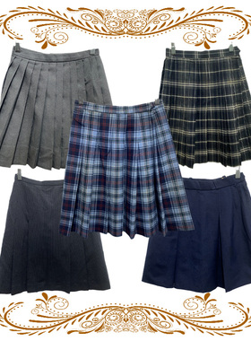 古着vintage日制JKZ复古风中古校供格子百褶裙超小码正版学院风