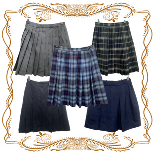 古着vintage日制JKZ复古风中古校供格子百褶裙超小码正版学院风